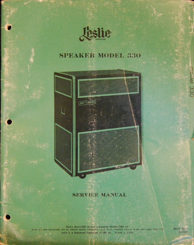 Original Leslie 330 Service Manual