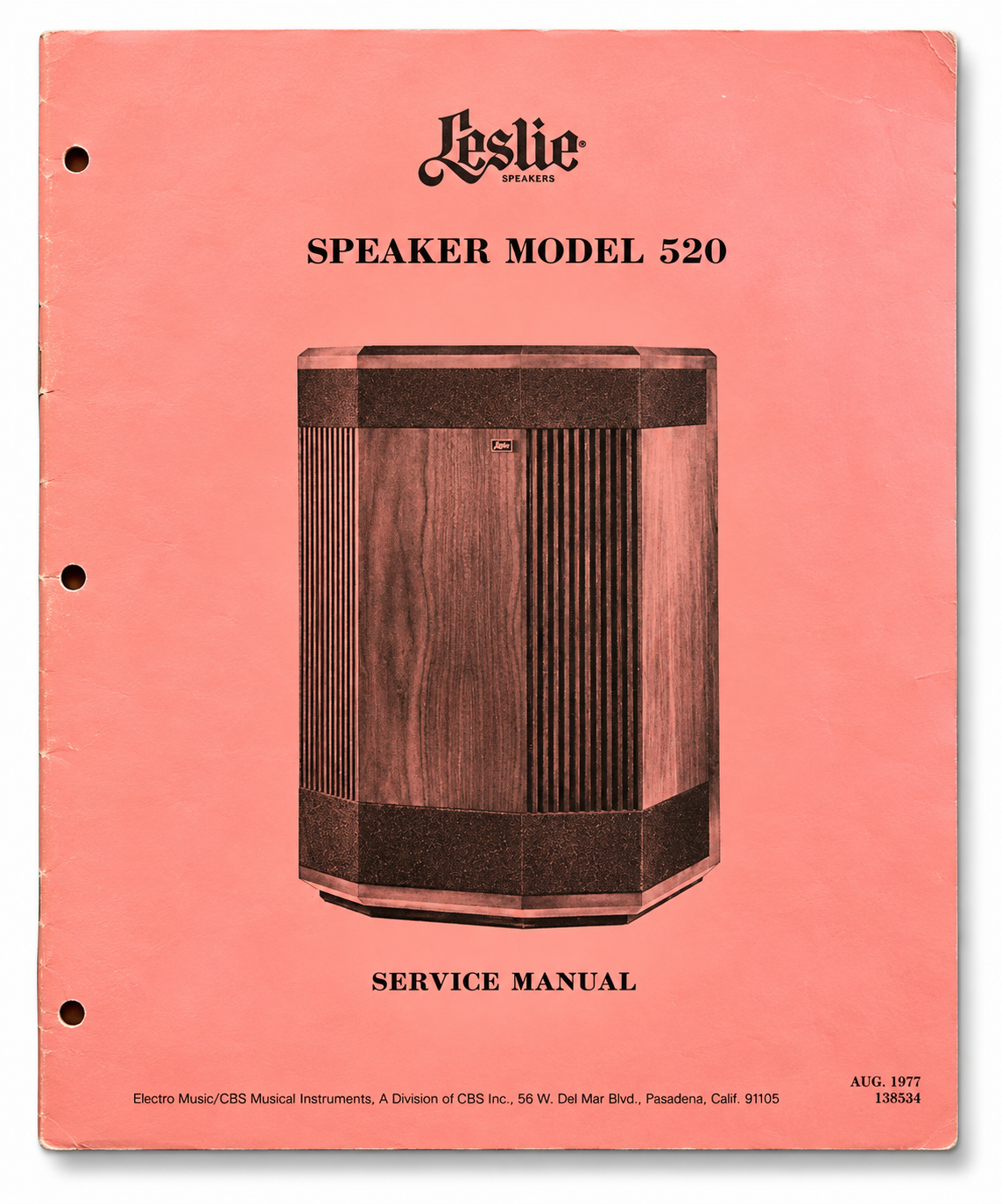 Original Leslie 520 Service Manual